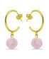 14K Gold Plated Multi Genuine Stone Hoop Earrings