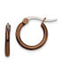 ფოტო #1 პროდუქტის Stainless Steel Polished Brown plated Hoop Earrings