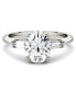 ფოტო #3 პროდუქტის Moissanite Oval Engagement Ring (2-1/2 ct. tw. Diamond Equivalent) in 14k White Gold