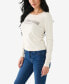 Фото #3 товара Women's Crystal Horseshoe Fitted Sweater