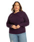 Фото #1 товара Plus Size Asym Button Collar Sweater