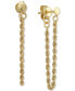 Фото #3 товара Rope Chain Drop Earrings in 10k Gold