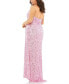 Women's Plus Size Sequined Halter Strap Open Back Trumpet Gown