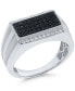 ფოტო #1 პროდუქტის Men's Black & White Diamond Cluster Ring (3/4 ct. t.w.) in Sterling Silver