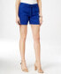 INC International Concepts Women's Belted Linen Shorts Blue 6