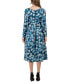 Фото #2 товара Women's Print Long Sleeve Pleated Midi Dress