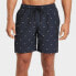 Men's 7" Boat Print Elevated Elastic Waist Swim Shorts with Boxer Brief Liner -