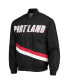 Men's Portland Trail Blazers Black Hardwood Classics 75th Anniversary Authentic Warmup Full-Snap Jacket