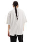 Фото #4 товара Weekday soft oversized t-shirt in light grey melange