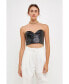 Фото #4 товара Women's Cropped Leather Bustier Top