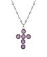 Фото #1 товара 2028 silver-Tone Amethyst Purple Swarovski Elements Cross 16" Adjustable Necklace