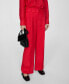 ფოტო #1 პროდუქტის Women's Straight Linen-Blend Pants