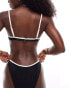 Фото #3 товара Abercrombie & Fitch co-ord underwire bikini top in black with white contrast binding