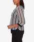Фото #2 товара Women's Opposites Attract Striped Texture Top with Necklace