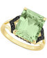 ფოტო #1 პროდუქტის Green Quartz (5-1/3 ct. t.w.) & Black Sapphire (3/8 ct. t.w.) Statement Ring in 18k Gold Flash-Plated Sterling Silver