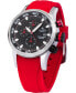 ფოტო #4 პროდუქტის Men's Speedboat Red Silicone Performance Timepiece Watch 46mm