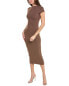Jl Luxe High Neck Midi Dress Women's Brown S