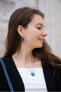 Фото #4 товара Колье Exceptional Turquoise Heart с жемчугом Lampglas и чистым серебром NLH5