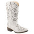 Roper Riley Glitz Snip Toe Cowboy Womens Off White Casual Boots 09-021-1566-284