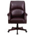 Фото #3 товара High Back Pillow Back Burgundy Leather Executive Swivel Chair With Arms