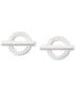 ფოტო #1 პროდუქტის Logo Circle Stud Earrings in Sterling Silver