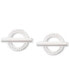 Logo Circle Stud Earrings in Sterling Silver