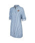 Women's Blue/White Kansas City Chiefs Chambray Stripe Cover-Up Shirt Dress