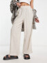 Фото #1 товара Only wide leg linen trousers in stone