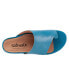 Softwalk Corsica S2002-462 Womens Blue Wide Leather Slides Sandals Shoes