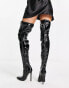 Фото #2 товара ASOS DESIGN Koko heeled over the knee boots in black patent