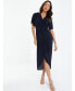 Women's Plisse Ruched Midi Dress