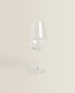 Raised crystalline wine glass