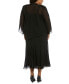 ფოტო #2 პროდუქტის R&M Richards Plus Size Beaded V-Neck Dress and Jacket