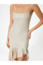 Фото #5 товара Вечернее платье Koton Длинное Асимметричное с блестящими оборками