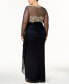 ფოტო #2 პროდუქტის Plus Size Embroidered Illusion Gown