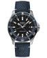 ფოტო #1 პროდუქტის Men's Swiss Automatic Ocean Star GMT Blue Fabric Strap Watch 44mm