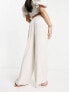 Фото #2 товара Stradivarius linen look slouchy trouser in natural