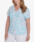 Фото #3 товара Plus Size Spring Into Action Short Sleeve Top