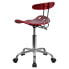 Фото #2 товара Vibrant Wine Red And Chrome Swivel Task Chair With Tractor Seat