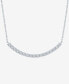 ფოტო #1 პროდუქტის Diamond Curved Bar 18" Collar Necklace (1/10 ct. t.w.) in Sterling Silver