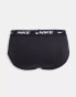 Фото #2 товара Nike 3 pack cotton stretch briefs in black