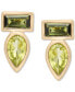 ფოტო #3 პროდუქტის Peridot (3/8 ct. t.w.) & Green Tourmaline (1/3 ct. t.w.) Bezel Stud Earrings in Gold Vermeil (Also available in Morganite & Pink Topaz) Created for Macy's