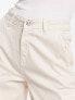 Urban Classics high waist wide leg twill cargo trousers in cream