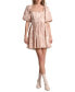 Women's Puff-Sleeve Square-Neck Babydoll Dress