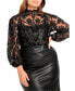 Фото #1 товара Plus Size Lace Top - 20, Totally Black
