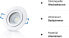 Фото #19 товара Sweet LED Recessed Spotlight Bathroom Aluminium IP44 Recessed Spotlights GU10 7 W Ceiling Spotlights Warm White Bathroom Recessed Light Click Lock Wet Room Mounting Frame Ceiling Spot White Matt Pack [Energy Class F]