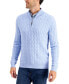 Men's Cable Knit Quarter-Zip Cotton Sweater, Created for Macy's 2XL - фото #2