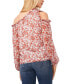 Фото #2 товара Women's Long Sleeve Cold-Shoulder Bow Floral-Print Blouse