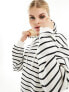 Фото #1 товара Pieces lightweight super soft hoodie in navy stripe