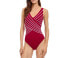 Фото #1 товара Gottex Womens Embrace Crossover One Piece Swimsuit Red Size 46